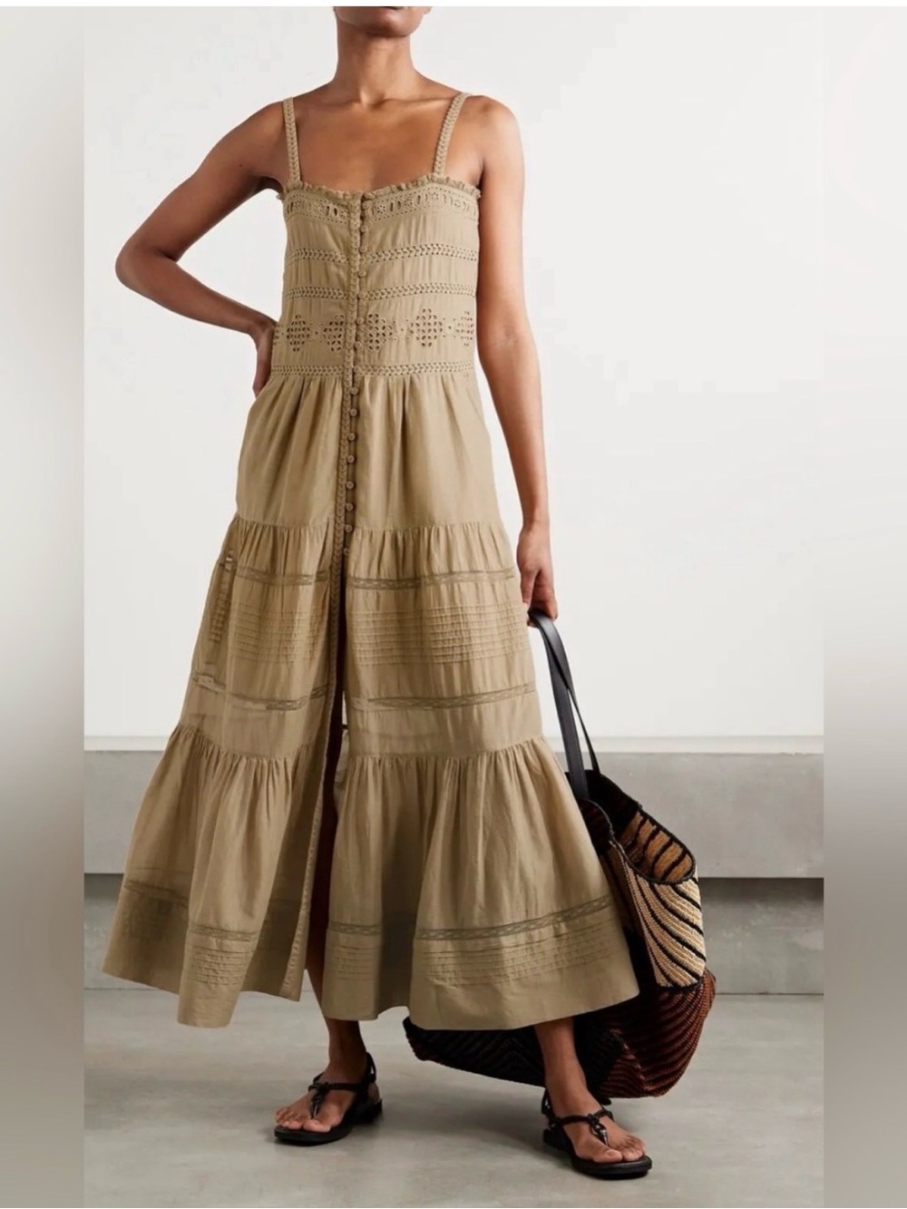 Isabel Marant Etoile Divine Light Khaki Dress. Size 40 (Medium)